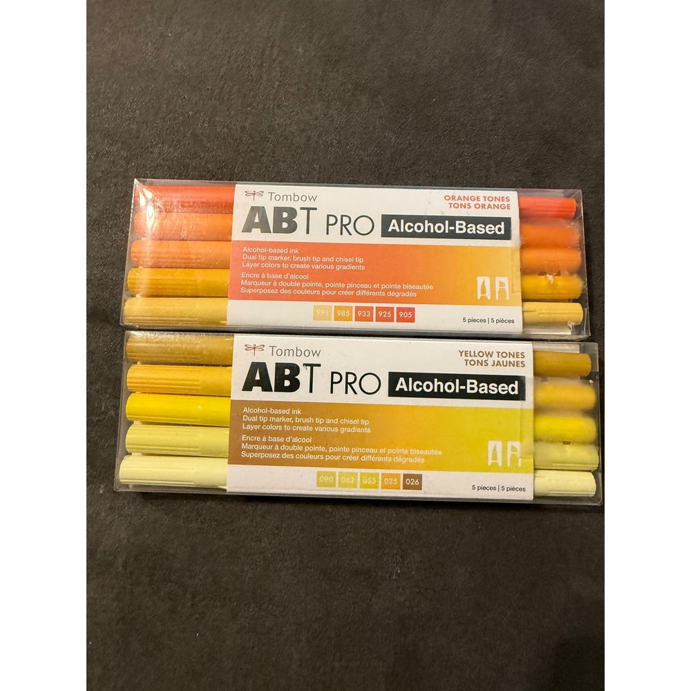 Tombow ABT‎ PRO Alcohol-Based Markers 10pc Orange & Yellow Tones 56973 56967